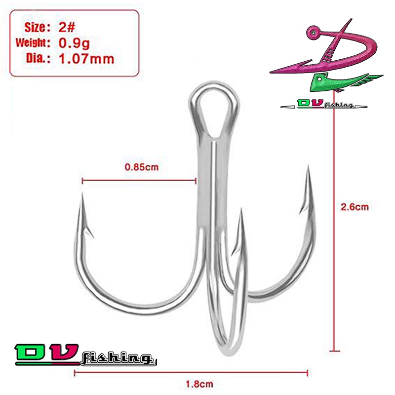 Lưỡi câu ba tiêu { BKK } - { THƯỜNG } không gỉ độ cứng cao tải khỏe nhiều cỡ lưỡi. !!!