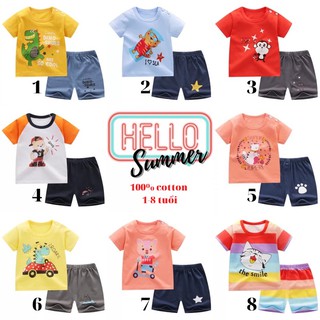 [Link 3] Bộ đồ cộc tay mùa hè cho bé xuất Hàn , cotton 100%