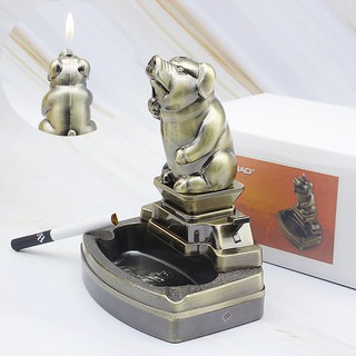 Gạt tàn kiêm bật lửa, hình con heo phú quý độc đáo