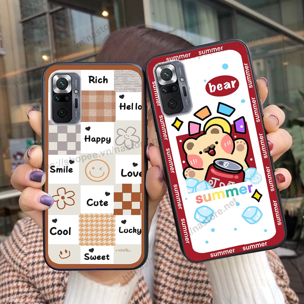 Ốp lưng Xiaomi Redmi 10 / Redmi note 10 4g 5g / Redmi note 10 Pro trái tim gấu cute thể thao cá tính, giá rẻ