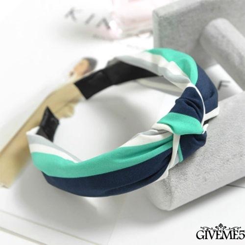 Băng đô cài tóc bằng vải nhung + nhựa thiết kế sọc/trơn đơn giản kiểu thắt nút thời trang cho nữ