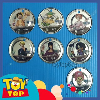 [Một thẻ] Thẻ Toonies One Piece đồng xu bí ẩn hải trình màu bạc tròn lỗ bản cũ 2nd có xước trầy Mũ rơm Luffy phân loại 1