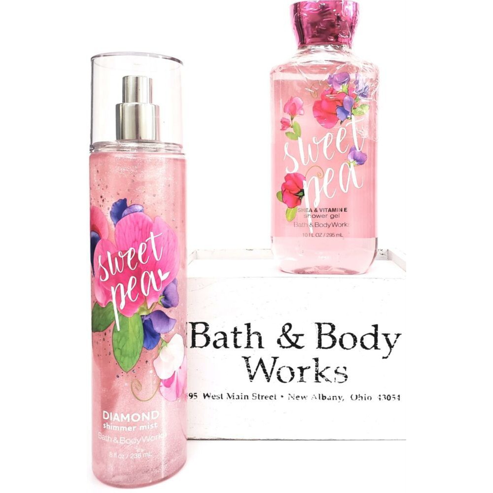 🆈🆄🆁🅸 - Xịt Thơm Nước Hoa Nhũ Bath & Body Works - Sweet Pea - Diamond Shimmer Mist 236mL