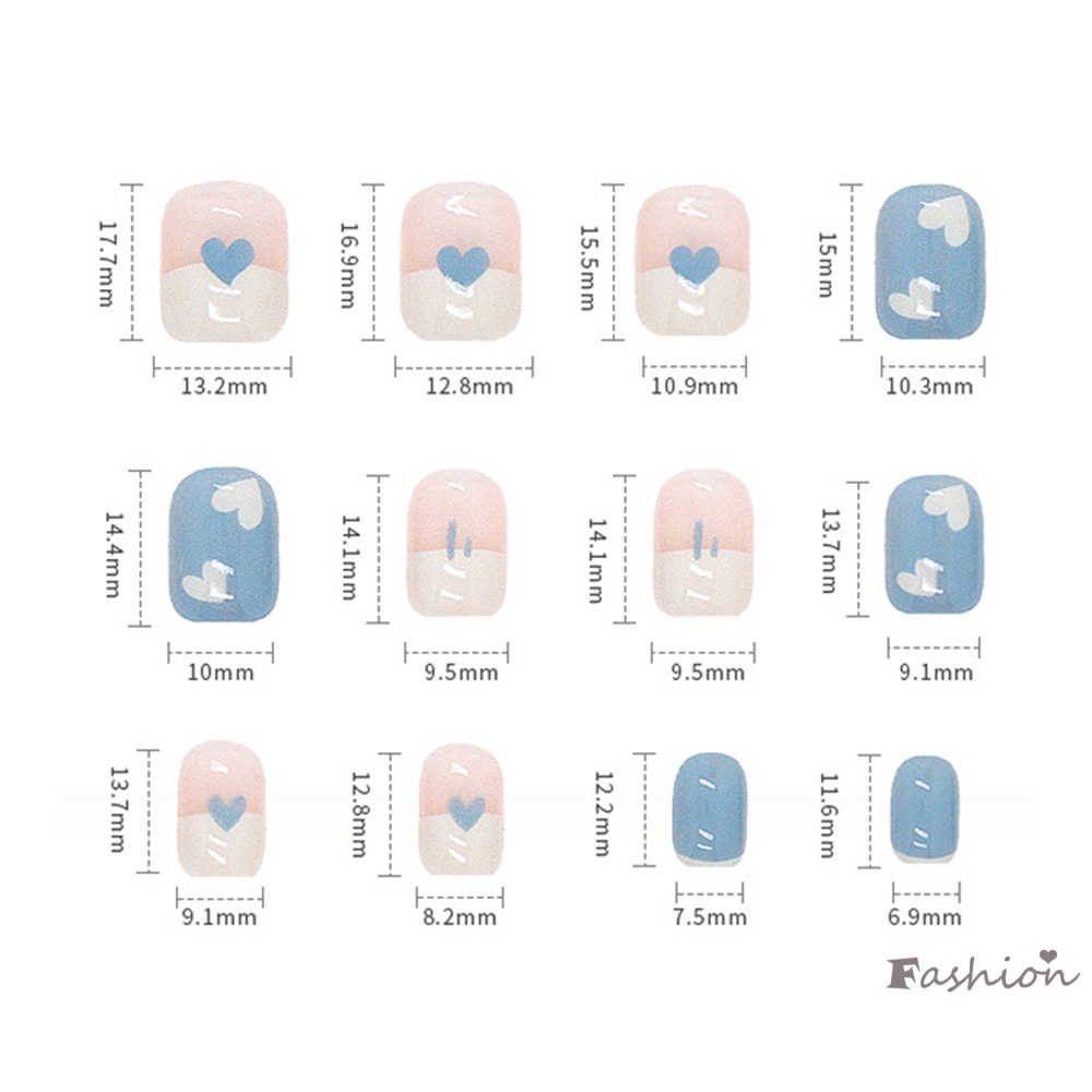 Bộ 24 Móng Tay Giả Màu Trắng Xanh Bóng Thời Trang Cho Nữ