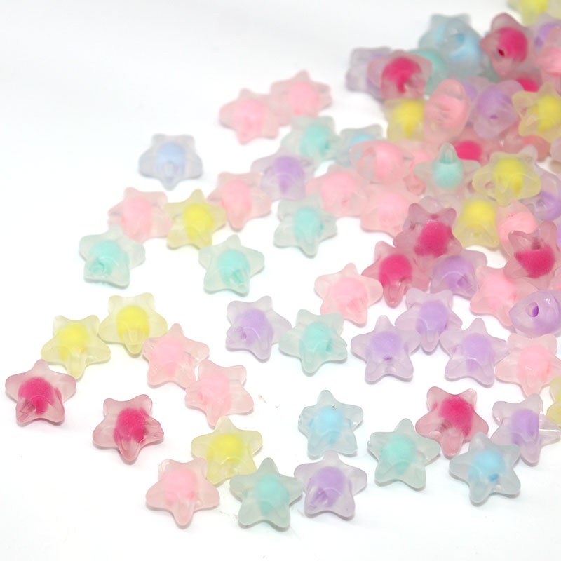 Set 30 hạt ngôi sao nhựa acrylic 10mm dành cho làm đồ trang sức thủ công