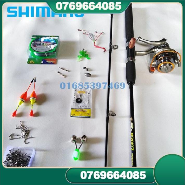 Bộ cần câu shimano 2 khúc 2m7 ,máy yumoshi lc 7000 kèm trọn bộ phụ kiện -Đ𝗢̂̀𝗖𝗔̂𝗨 𝟮𝟭𝟰