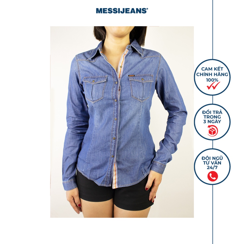 Áo Sơ Mi Jeans Nữ Tay Dài MESSIJEANS SJW-647-17