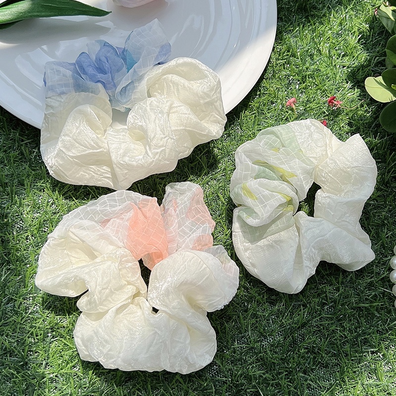 Dây Buộc Tóc Phối Lưới Nhiều Màu Sắc Thời Trang Cho Nữ