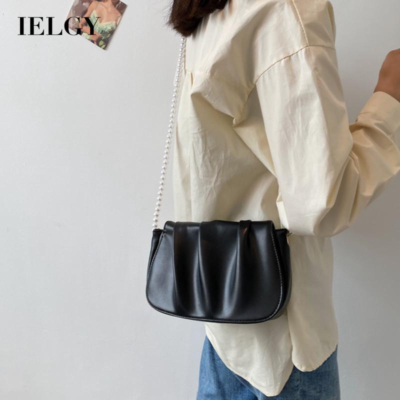 IELGY Túi Đeo Chéo Hình Đám Mây Nhỏ Xinh Đính Ngọc Trai Thời Trang Hàn Quốc