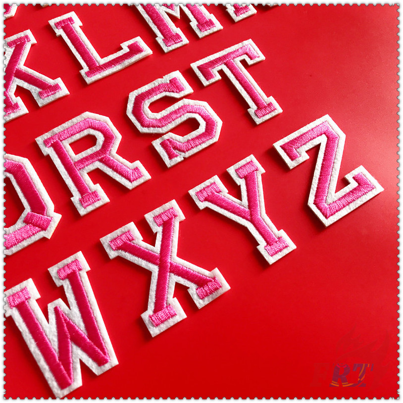 1 Miếng vá quần áo hình chữ cái tiếng anh màu hồng