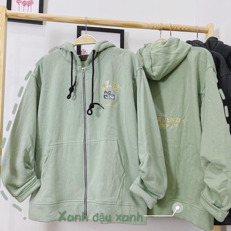 Áo khoát nỉ chó 07 xanh lá