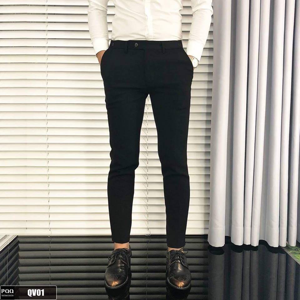 Quần âu màu xám lông chuột, ống côn, dáng Hàn | BigBuy360 - bigbuy360.vn