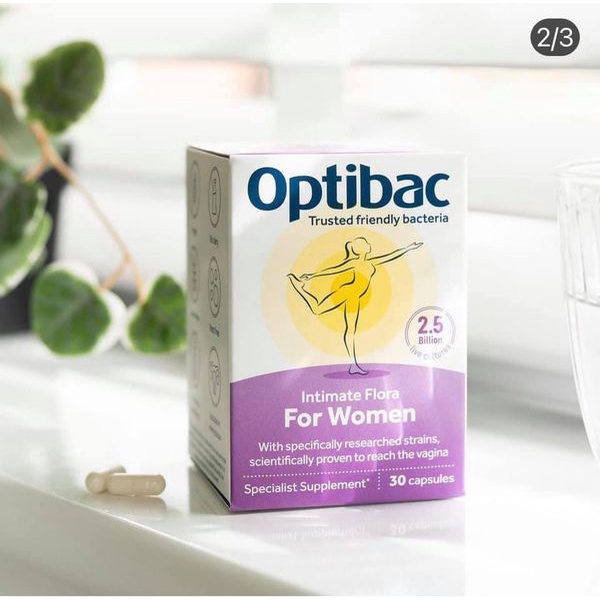 made in Italy - Men vi sinh optibac Tím mẫu mới - Optibac for women 30 viên và 90 viên - hàng úc chính hãng