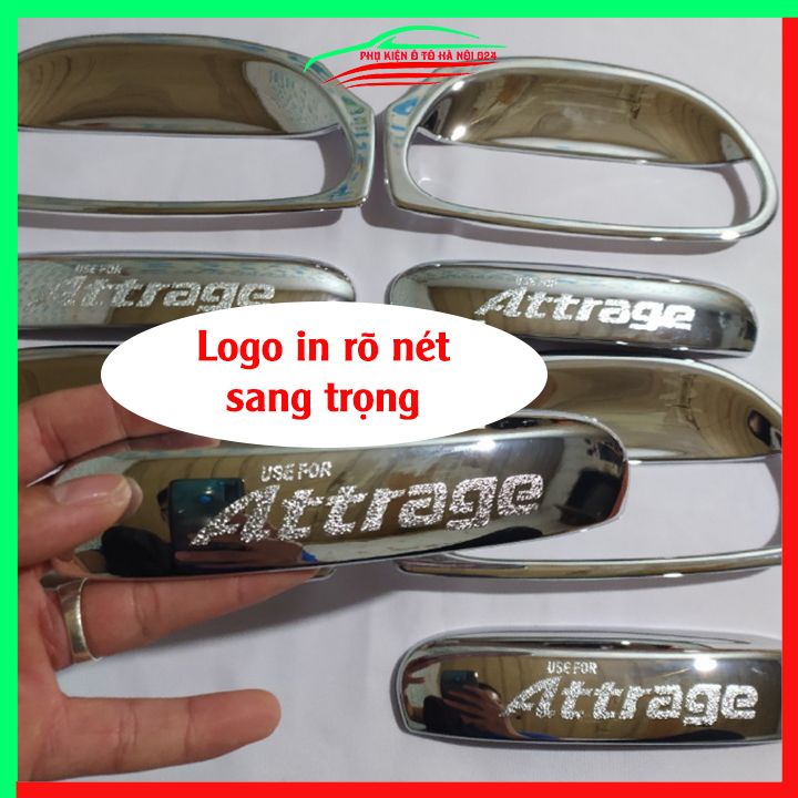 Ốp tay hõm mạ crom Attrage 2015-2023 sáng bóng chống trầy bảo vệ cửa xe ô tô