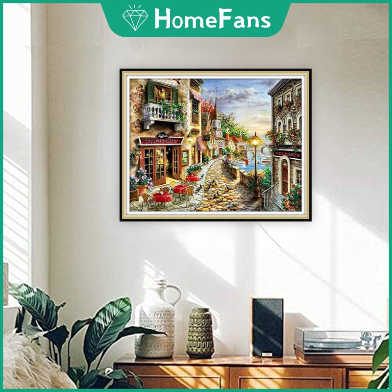 Bộ Tranh Đính Đá 5D Tự Làm 40x30cm / 50x40cm Hình Cầu / Tàu Thuyền Trang Trí Nhà Cửa