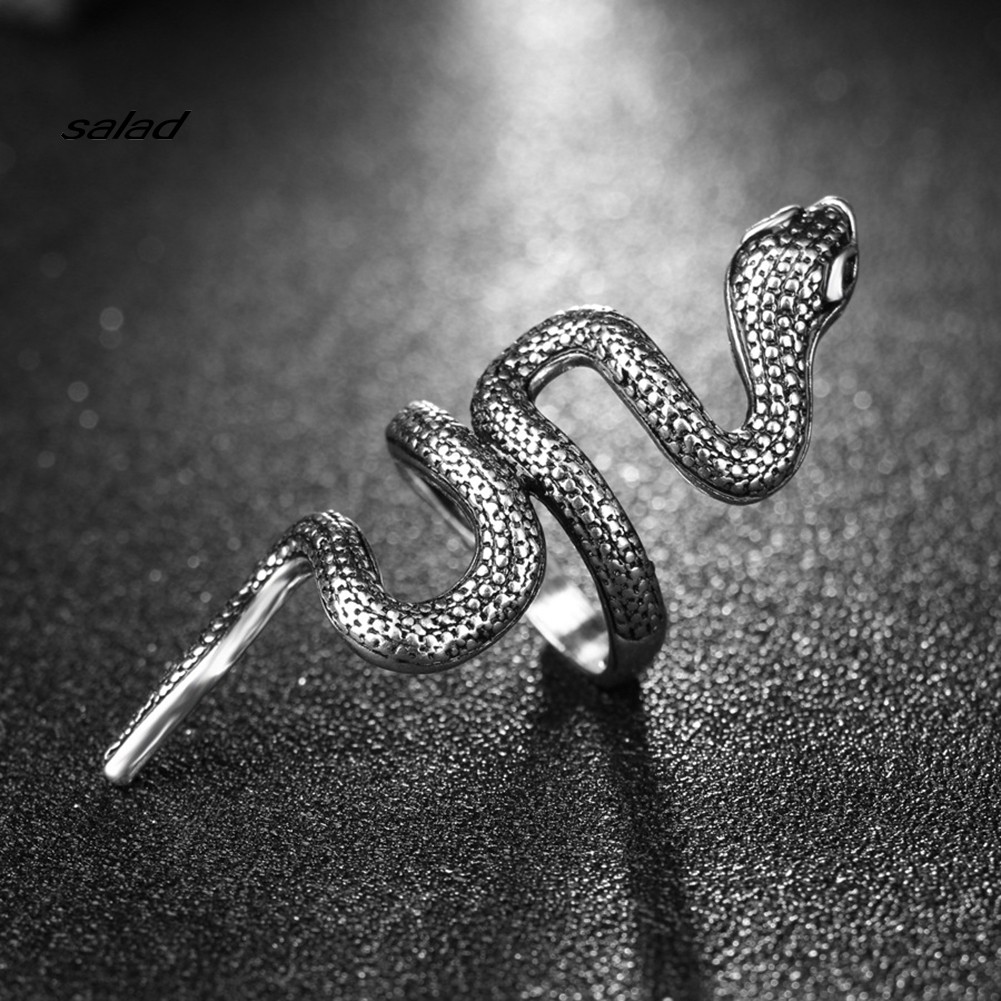 【SD】Women Men Cool Punk Alloy Snake Style Finger Ring Cosplay Club Jewelry Gift