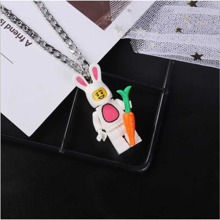 Vòng cổ mặt khối xây dựng hoạt hình phong cách hip hop đường phố cho nam và nữ