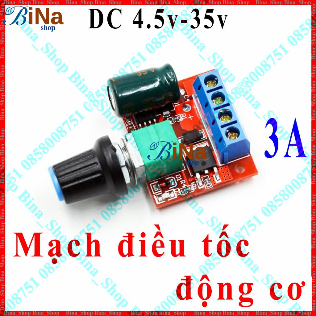 Mạch điều tốc động cơ Pwm 3A DC 4.5V-35V điều khiển tốc độ motor nhanh chậm