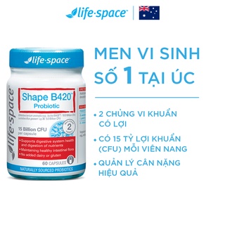 Men vi sinh hỗ trợ tiêu hóa Life Space Shape B420 Probiotic 60 viên