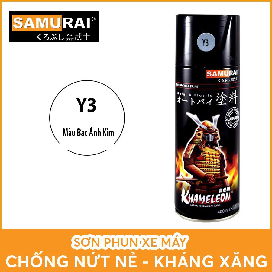 Chai Sơn Samurai Màu Bạc Ánh Kim Y3