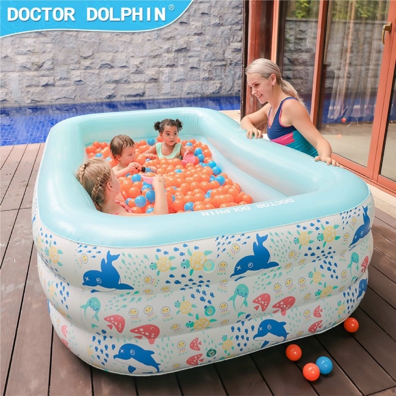 Bể Bơi Doctor Dolphin siêu dày bơm hơi Tròn/Chữ Nhật