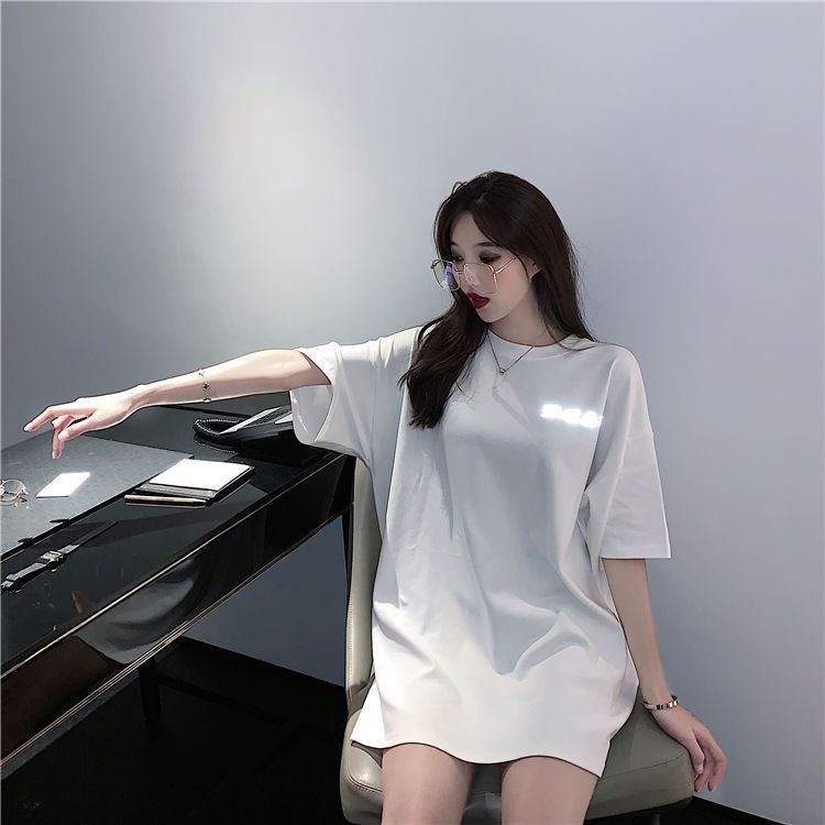 Áo Thun Phản Quang Tay Lỡ Unisex Nam Nữ Xương Chéo