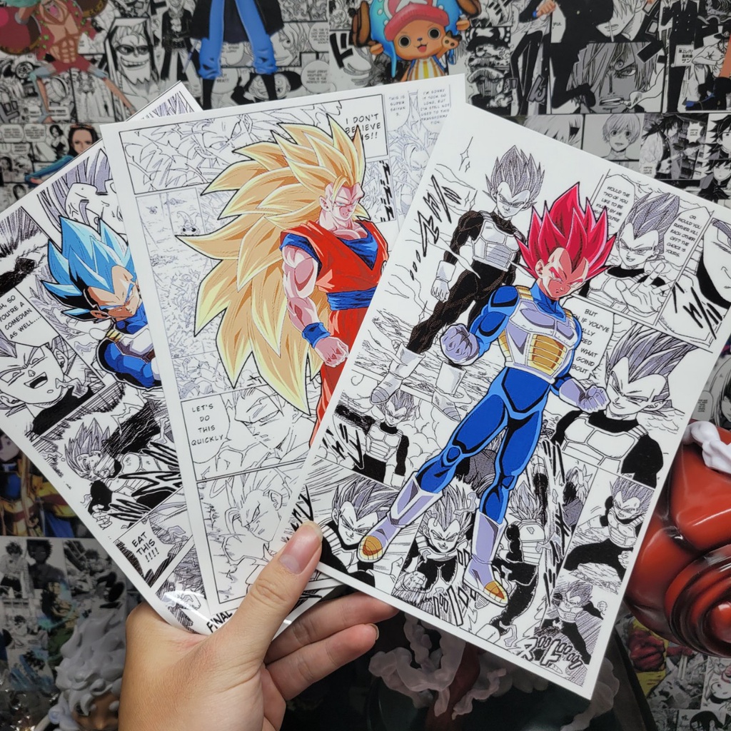Set 13 Tấm Wallpaper Nhân Vật Dragon Ball - Anime Posters | Wall Collage - Cán bảo vệ - Có Keo Dán
