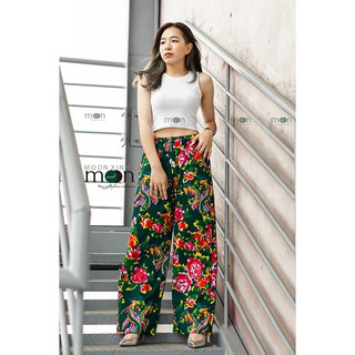 [QUẦN CHĂN CÔNG XANH LÁ] Phong cách Nổi bật Quần tây nữ cạp chun ống sớ rộng suông đứng QS07 Moon Xinh  Thô cotton mát