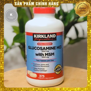 Kirkland Glucosamine HCL 1500mg With MSM 1500mg Hộp 375 Viên