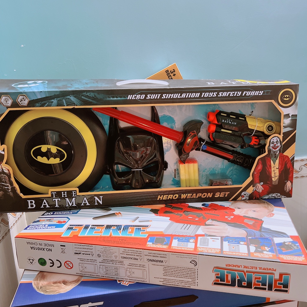 Đồ chơi siêu nhân superman hít xốp + côn pin, đồ chơi vui cho bé trai