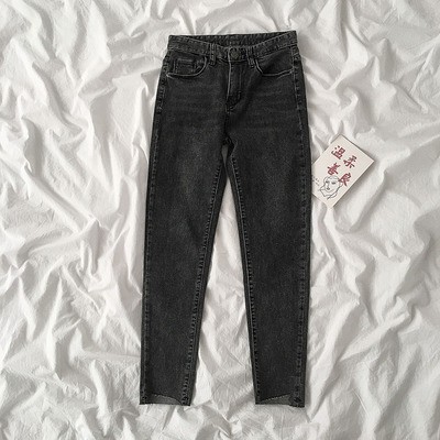 Quần jean nữ bó trơn cắt gấu ulzzang 8707