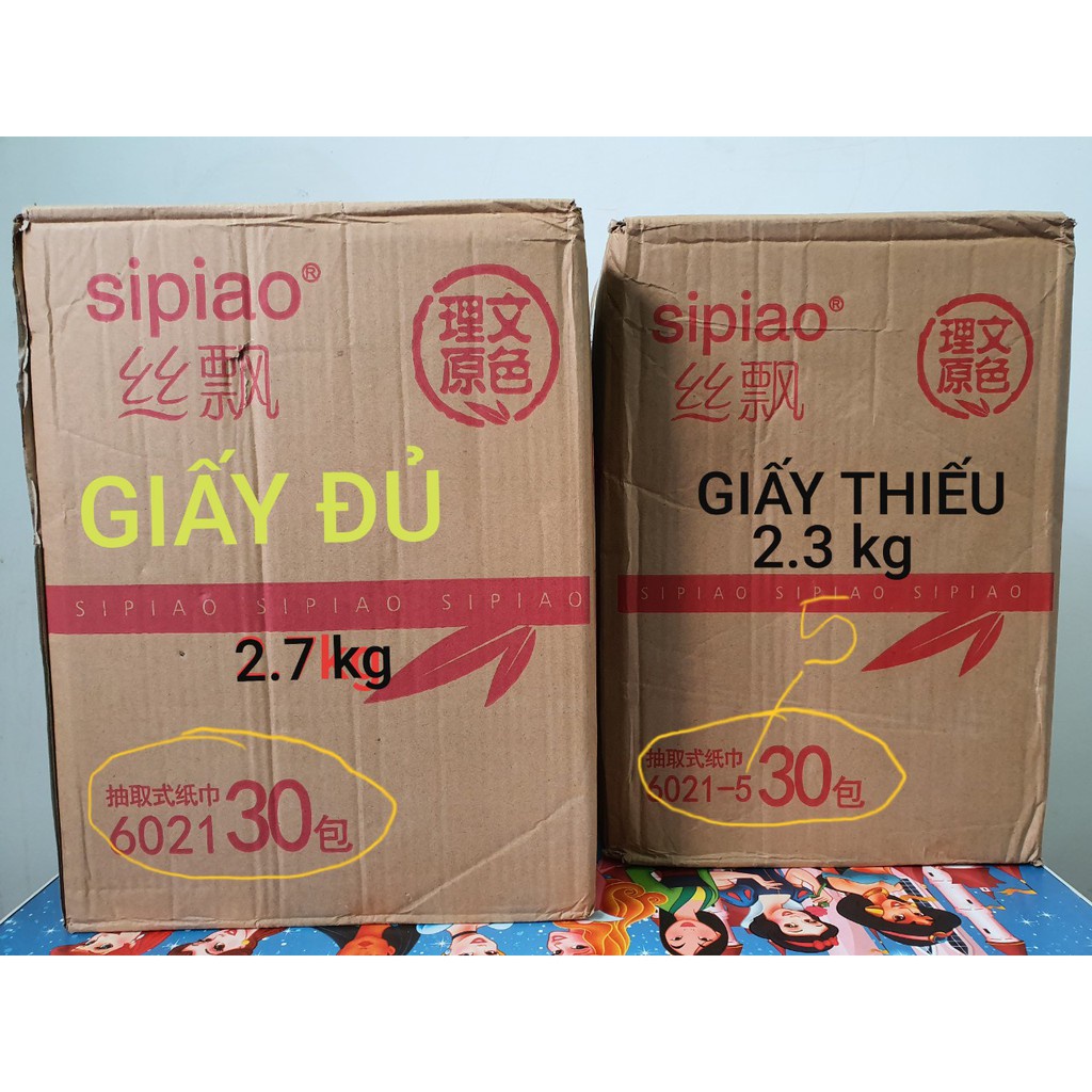 Giấy Ăn Gấu Trúc Loại Đủ Sipiao - Siêu Thấm Nước - Siêu Dai - Giá Siêu Rẻ - Gói 300 tờ - Thùng 30 Gói