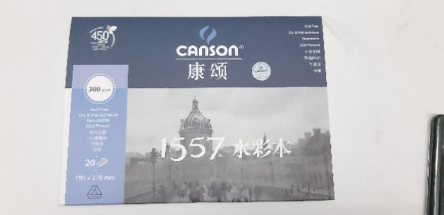 Giấy vẽ Canson 1557 300gsm vẽ màu nước, marker,vẽ chì