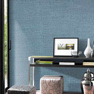 (tặng dụng cụ dán ) cuộn 10m giấy dán tường đơn sắc giả vải xanh