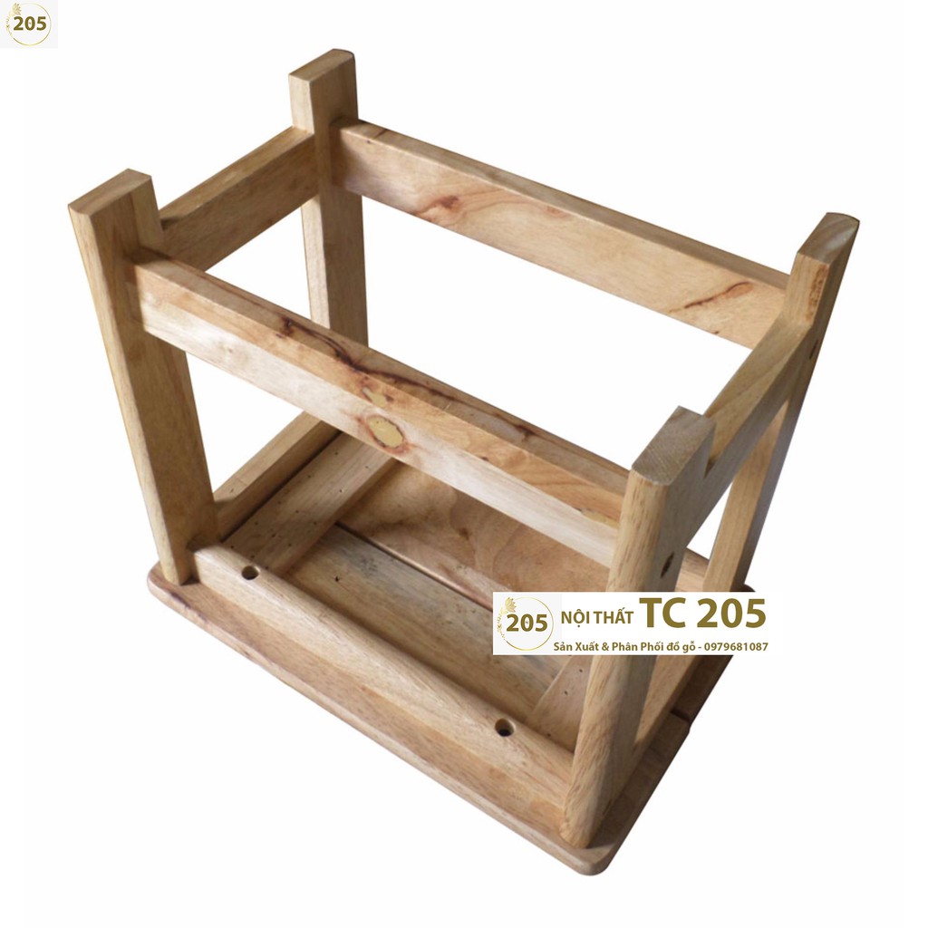 GHẾ GỖ CAO SU cao 27CM -  NỘI THÂT TC205