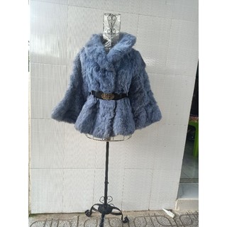 áo lông thật cáo màu xanh khói( bán trên live )