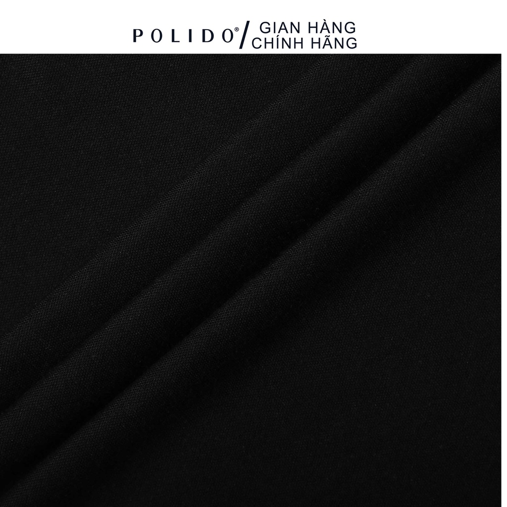 Áo Polo Nam Cộc Tay CEFFYLO Màu Đen Thêu Minimalist Ở Ngực Form Dáng Slim Thấm Hút Mồ Hôi Tốt