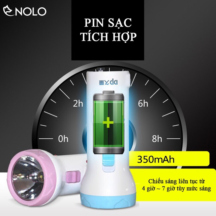 Đèn Pin Sạc Mini Cầm Tay Model DP9121 Tích Hợp 2 Mức Sáng Chui Sạc Ẩn Sạc Qua Điện Áp 110-240V Dung Lượng Pin 350mah