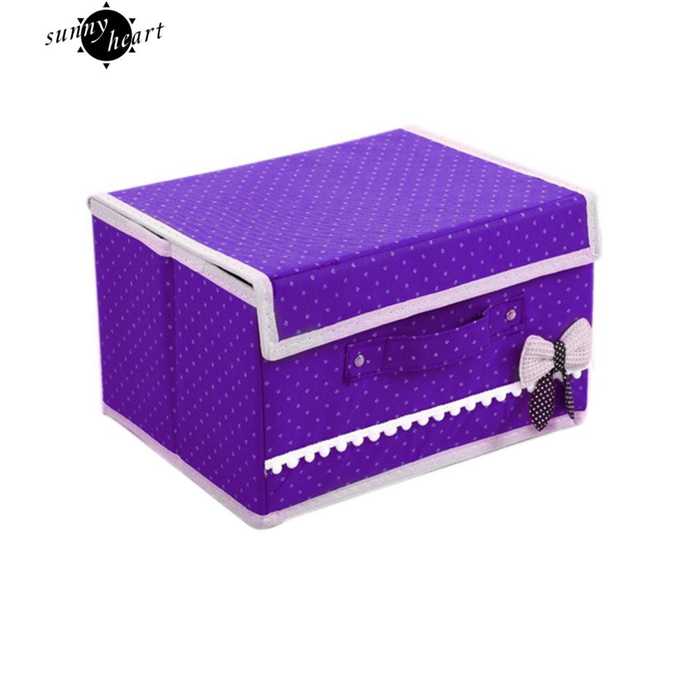 Giỏ vải không dệt họa tiết chấm bi xinh xắn