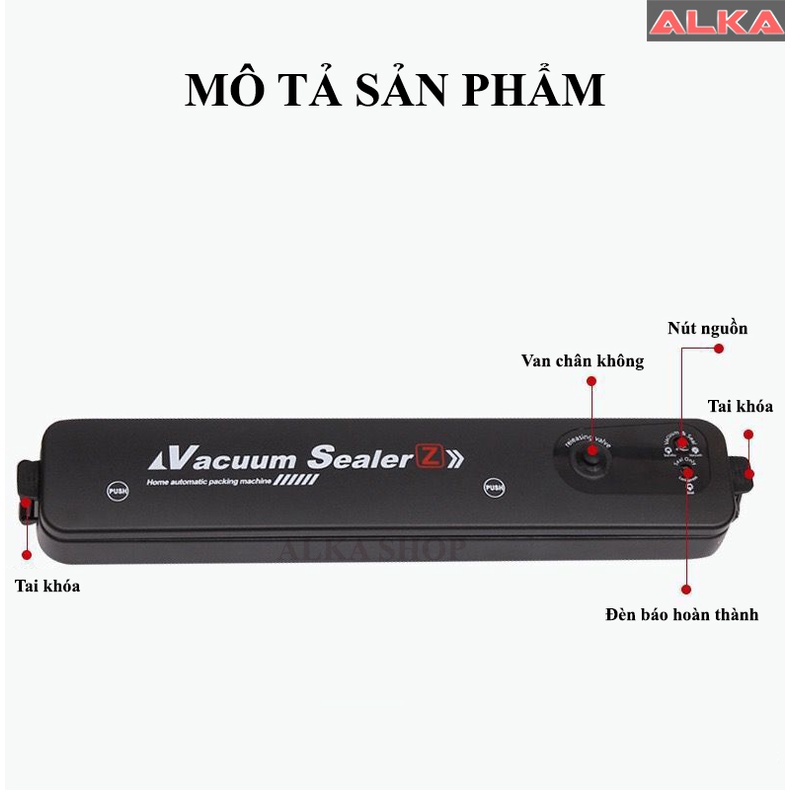 Máy hút chân không thực phẩm kiêm máy hàn miệng túi cao cấp Vacuum Sealer .
