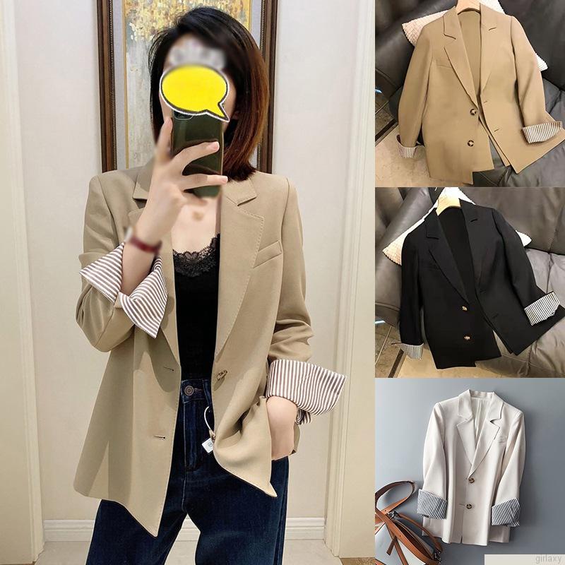 Áo khoác blazer tay dài thoải mái thời trang công sở cho nữ