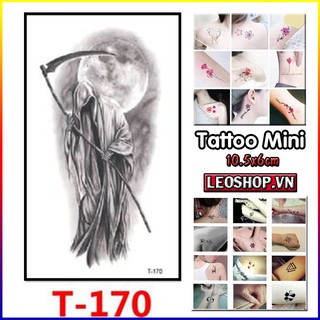 [Loại Ngắn Ngày] Hình Xăm Dán Mini Thần Chết Chụp Ảnh, Đóng Phim, Dễ Dàng Tẩy Xóa - Dùng 2-5 Ngày (10x6cm)