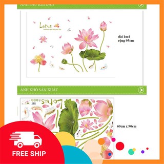 ⚡️𝗙𝗥𝗘𝗘𝗦𝗛𝗜𝗣⚡️ Decal dán tường Hoa sen uốn