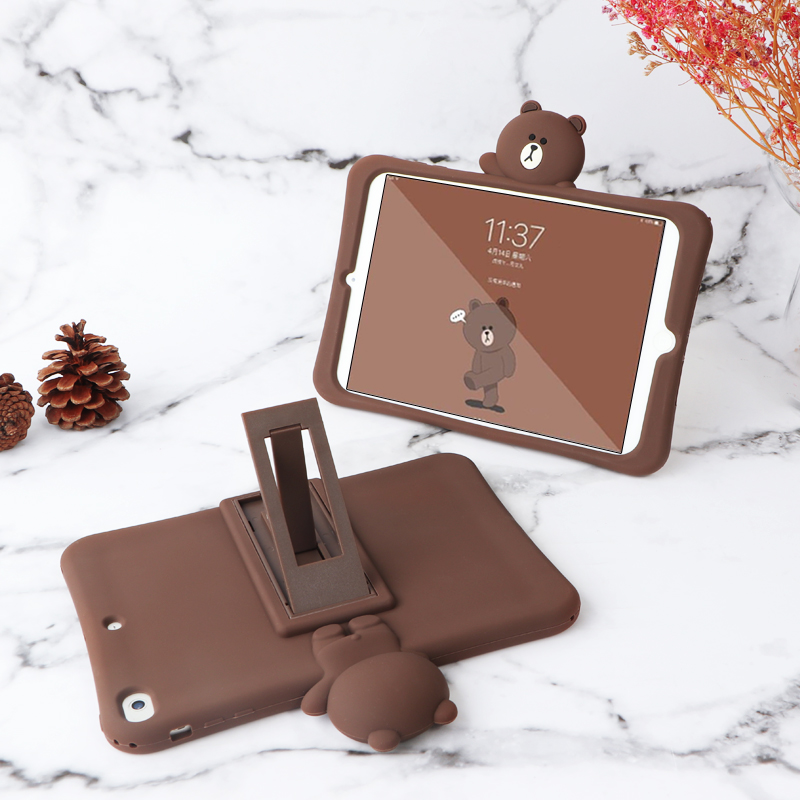 Ốp bảo vệ silicon hình gấu dễ thương cho iPad air 3 2019 2020 pro 11 inch mini iPad air 2 mini 1234 mini 5 Pro 9.7 iPad 5 / 2018 10.5 inch