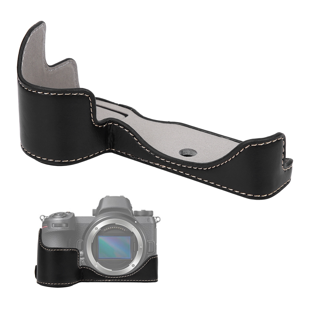 Vỏ ốp da PU bảo vệ nửa thân máy ảnh Nikon Z6 Z7 tiện dụng