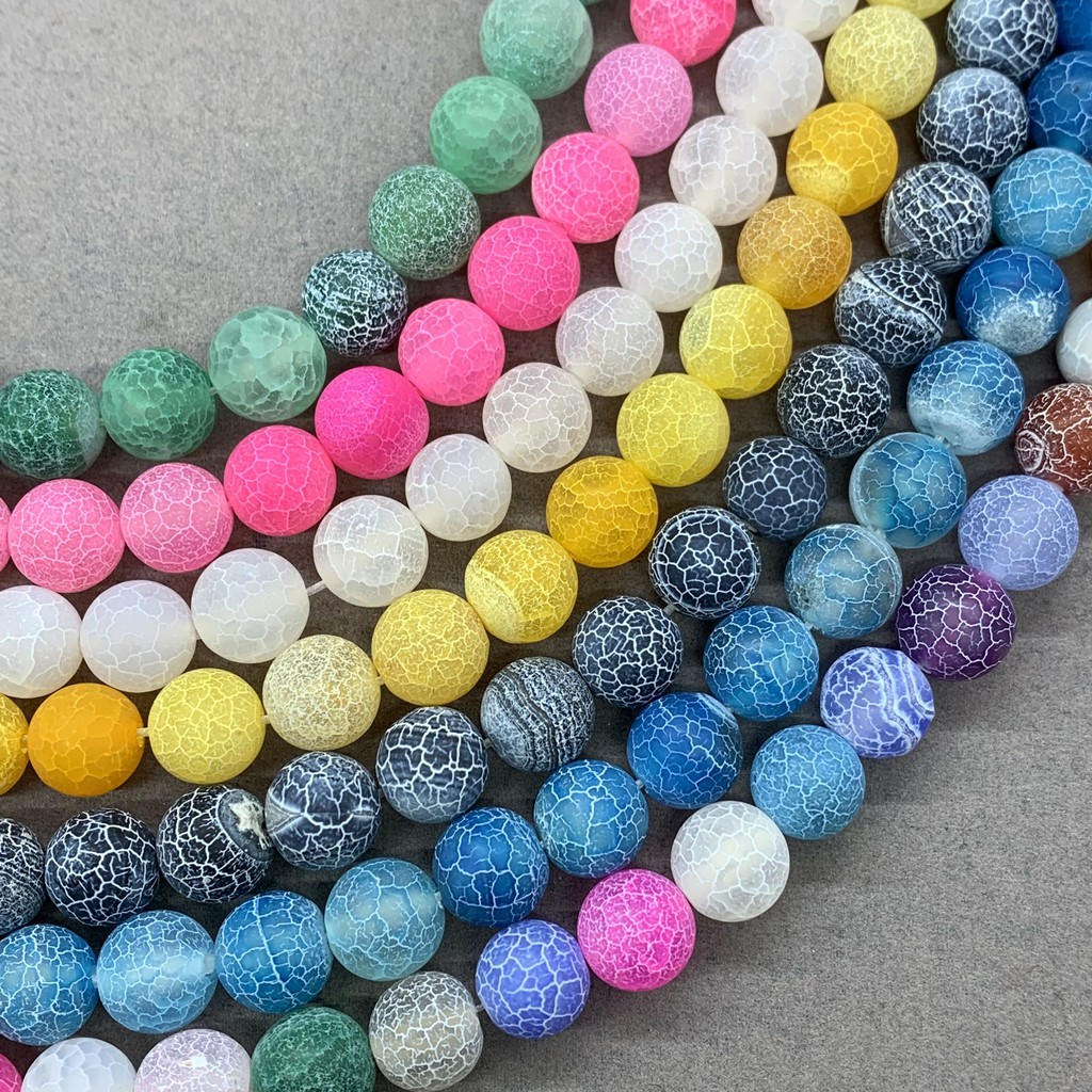 Chuỗi Hạt Đá Mã Não Tự Nhiên 6 Màu 4-12mm