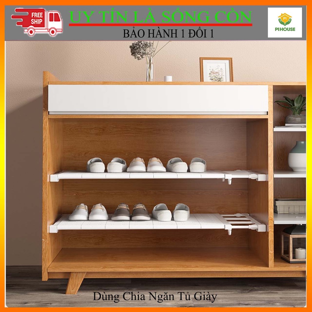 Giá Kệ Bếp Dự Phòng Chia Ngăn Tủ Bếp, Gầm Bếp, Tủ Giày Tiện Lợi Không Cần Khoan Vít