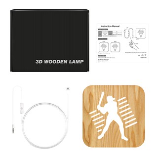 Đèn Led Để Bàn Hình Bóng Chày 3d Sạc Usb