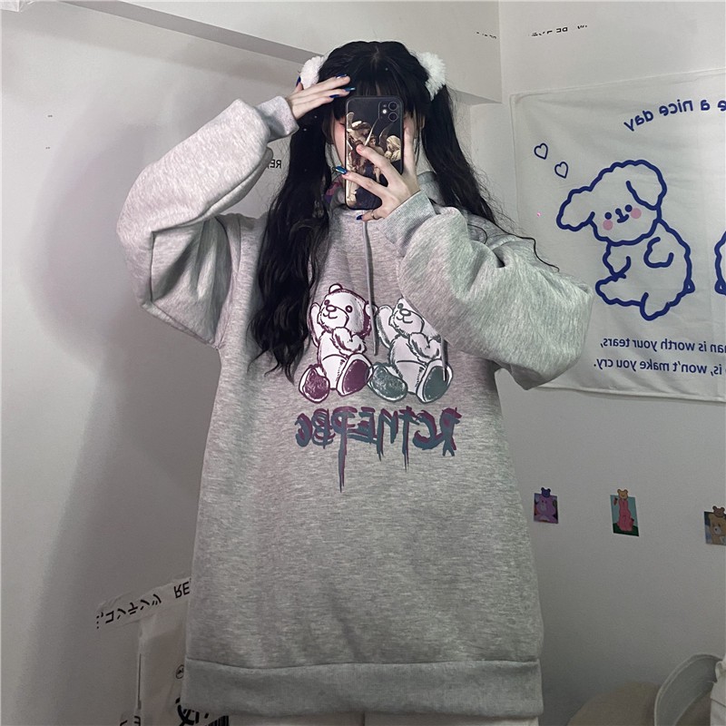 Áo hoodie nữ form rộng, áo hoodie nam form rộng màu trắng đen xám chất nỉ bông đẹp BST áo thu đông unisex 2021