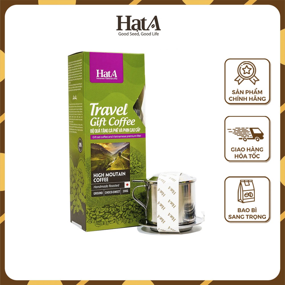 Cà phê High Moutain Hạt A Cafe Travel Gift Coffee 100% hạt Arabica nguyên chất hương vị nhẹ nhàng 200gr